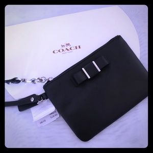 Coach Black Bow Wristlet